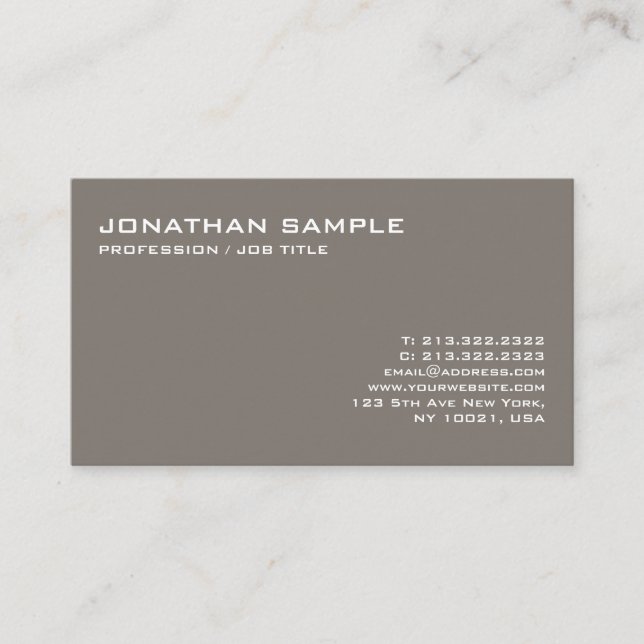 Modern Design Creative Simple Plain Trendy Business Card (Front)