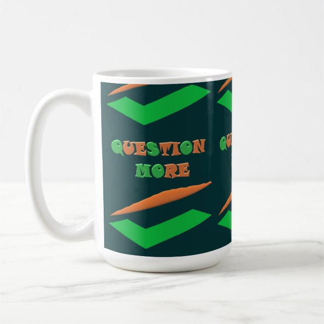 Modern design dark colors theme Question Coffee Mug (Left)
