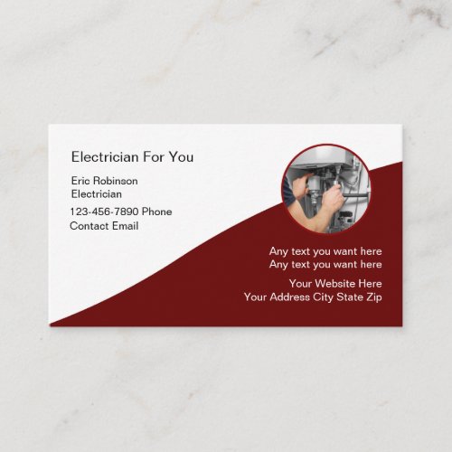 Modern Design Electrician Business Cards