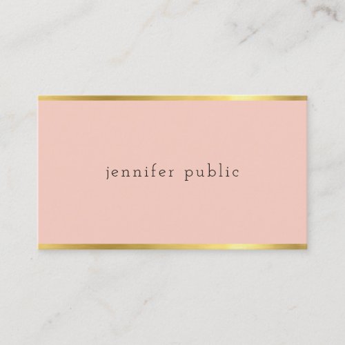 Modern Design Elegant Color Gold Charming Plain Business Card