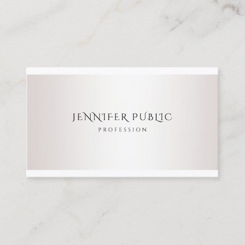 Modern Design Elegant Faux Silver Simple Template Business Card