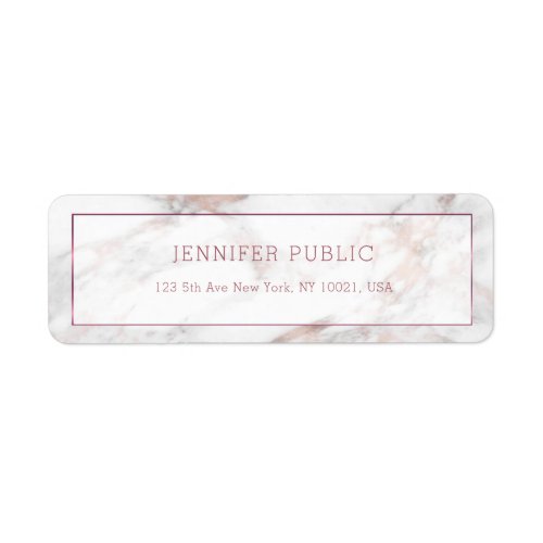 Modern Design Elegant Rosegold Marble Template Label