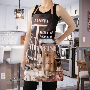 Modern Design Festive Wine Theme Apron