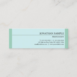 Modern Design Glamorous Elegant Blue Green Plain Mini Business Card