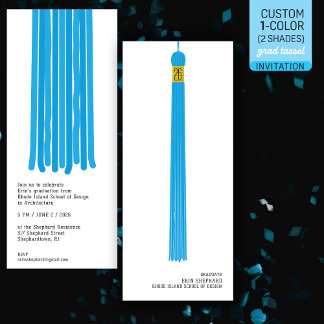 Modern Design Graduation Invitation 2 color Tassel