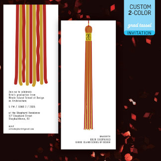 Modern Design Graduation Invitation 2 color Tassel