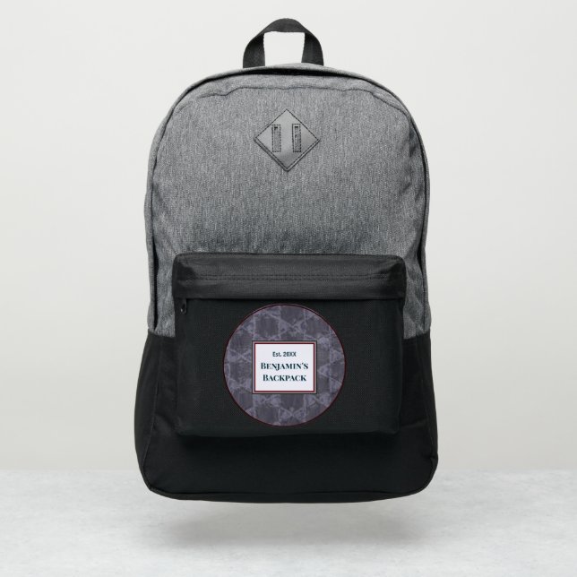 Modern Design Gray Abstract Establish Personalize Port Authority® Backpack (Front)