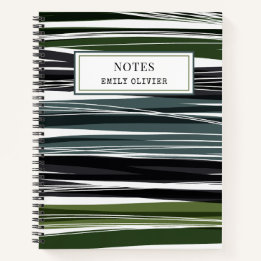  Modern Design Green Palette Custom Text Notebook