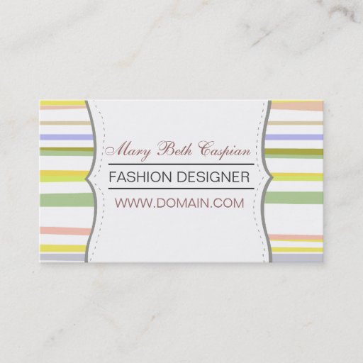 Customizable Modern Design  Pale Colored Stripes Business Cards