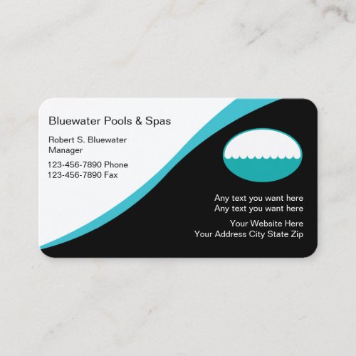 Modern Design Pool And Spa Design Business Card