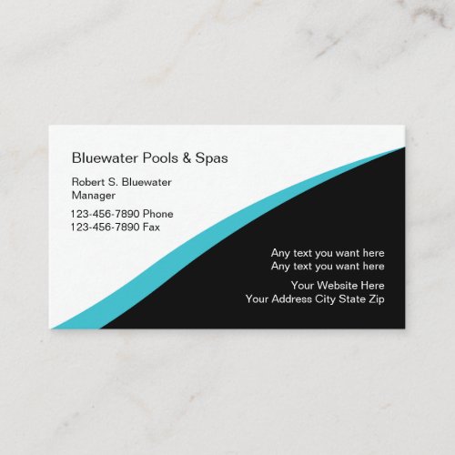 Modern Design Pool And Spa Design Business Card