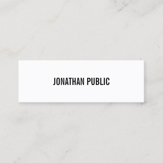 Modern Design Professional Elegant Simple Plain Mini Business Card (Front)