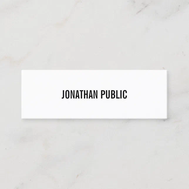Modern Design Professional Elegant Simple Plain Mini Business Card | Zazzle