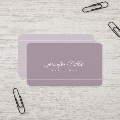 Modern Design Purple Violet Stylish Plain Luxury Business Card