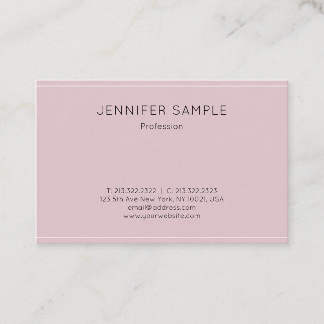 Modern Design Simple Professional Elegant Plain Business Card (Front)