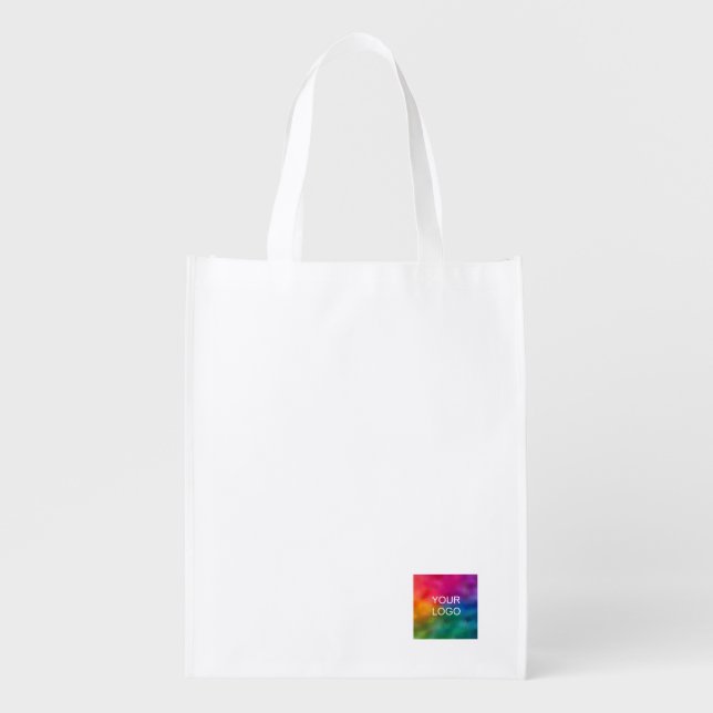 Modern Design Upload Add Logo Here Trendy Grocery Bag (Front)