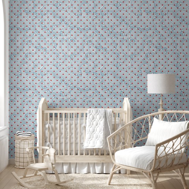 Modern Design with Red Polka Dot P/S Wallpaper Wal Wallpaper (Kids)