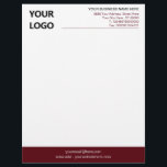 Modern Design Your Colors Letterhead with Logo<br><div class="desc">Your Colors and Font - Simple Personalized Business Office Letterhead with Logo - Add Your Logo - Image / Business Name - Company / Address - Contact Information - Resize and move or remove and add elements / image with customization tool. Choose / add your favorite elements and text colors...</div>