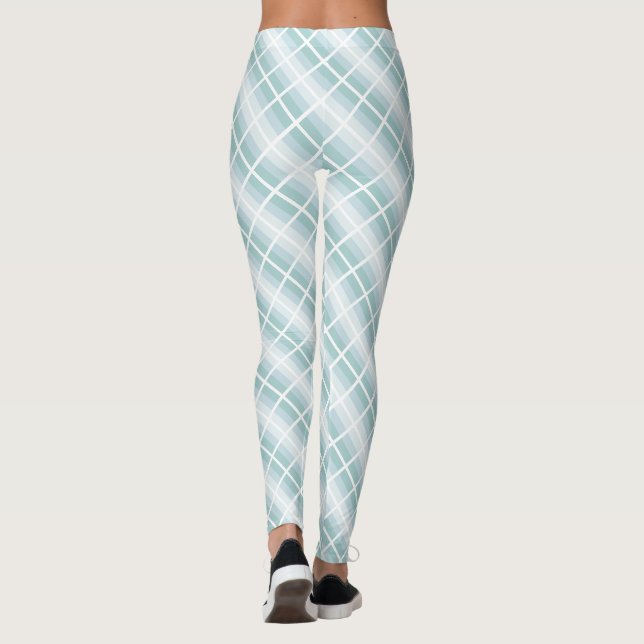 Modern Designed Blue Green Template Pastel Color Leggings (Back)