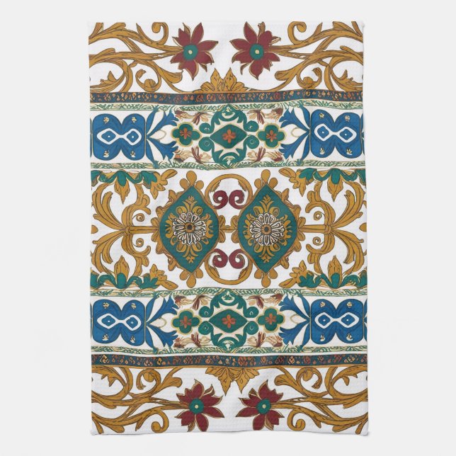 Modern designed inspired Serbian ethnic seamless 4 Kitchen Towel (Vertical)