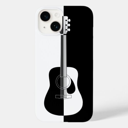 Modern designer black and white guitar art Case_Mate iPhone 14 case