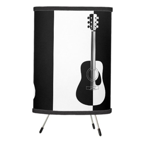 Modern designer black and white guitar tripod lamp