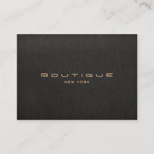 Modern Designer Faux Black Linen Professional Business Card