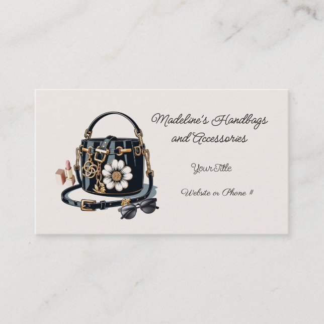 Modern Designer Handbag Accessories Business Card (Front)