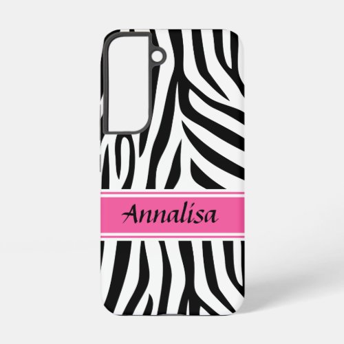 Modern designer personalized zebra stripe Ladies Samsung Galaxy S22 Case