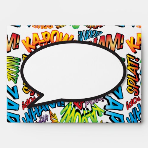 Modern Designer Speech Bubble Fun Comic Envelope