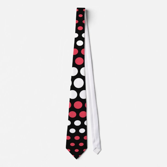 Modern Desire & White Polka Dots Pattern Neck Tie (Front)