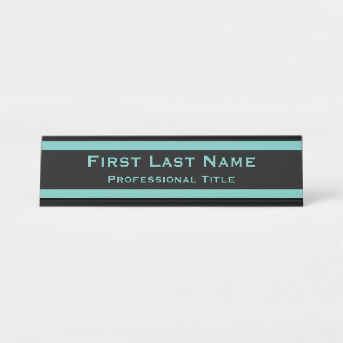 Modern Desk Name Plate Plates Teal Turquoise