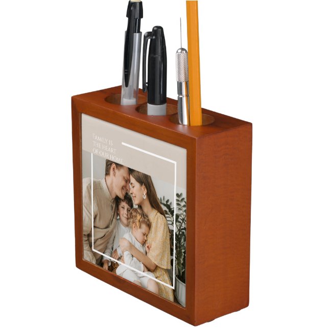 Modern Desk Organizer with Photo and Message (In Situ)