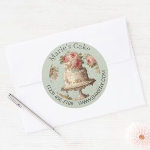 Modern Dessert Baker Cake Caterer Cupcake Bakery Classic Round Sticker