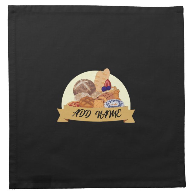 Modern dessert Bread baking bakery custom name Cloth Napkin (Front)