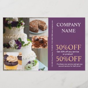 Modern dessert cake cupcake baker bakery flyer