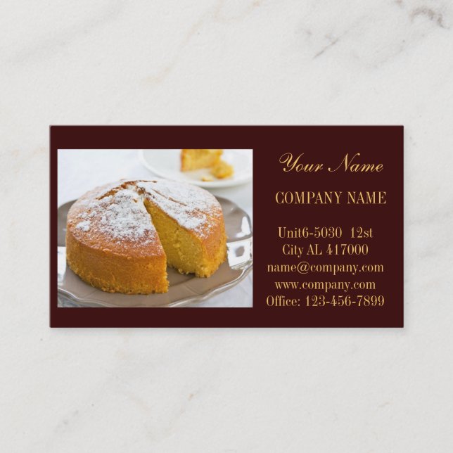 Modern dessert cupcake cake bakery business card (Front)