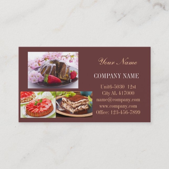 Modern dessert cupcake cake bakery business card (Front)