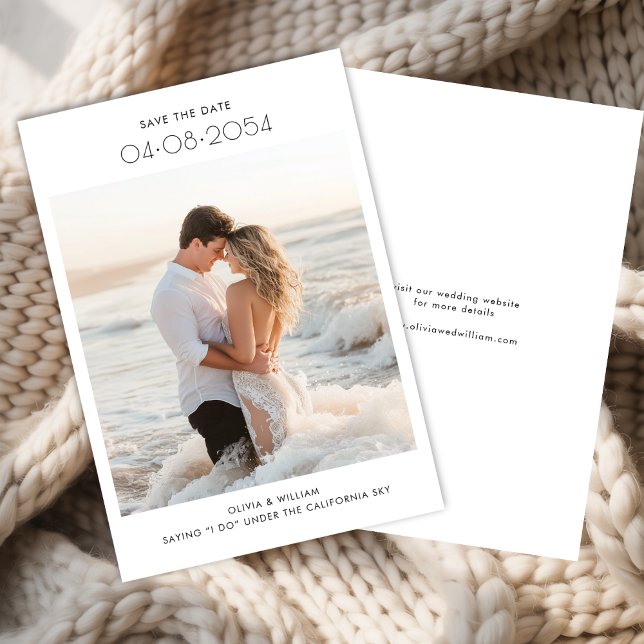 Modern Destination Budget Beach Photo Wedding Save The Date (Creator Uploaded)