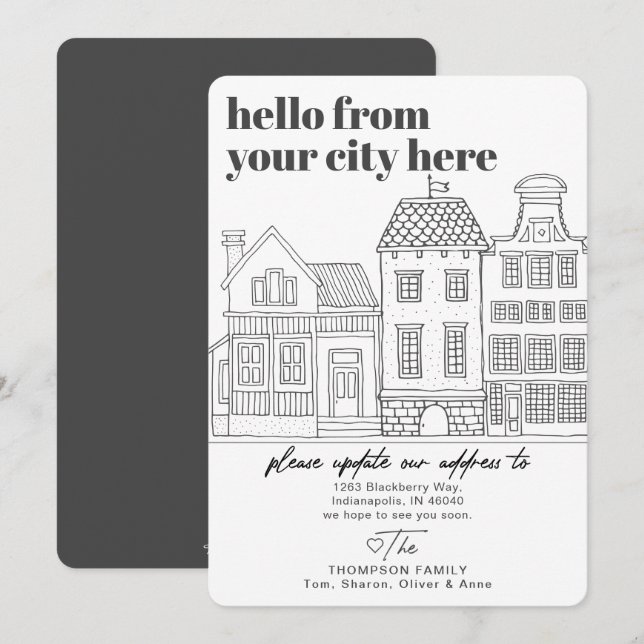 Modern Destination City Moving Announcement (Front/Back)