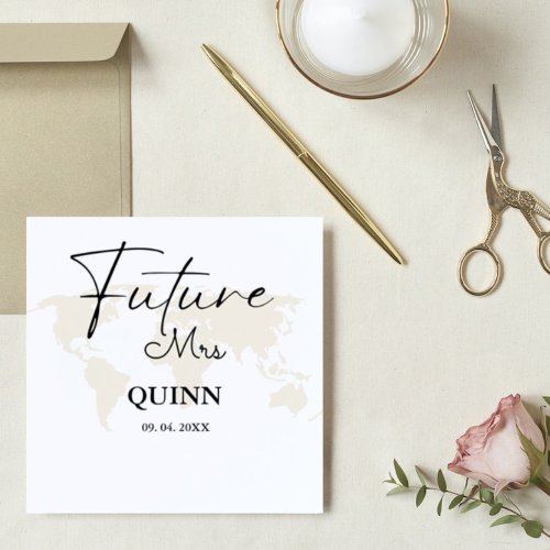 Modern destination future Mrs bridal shower Napkins