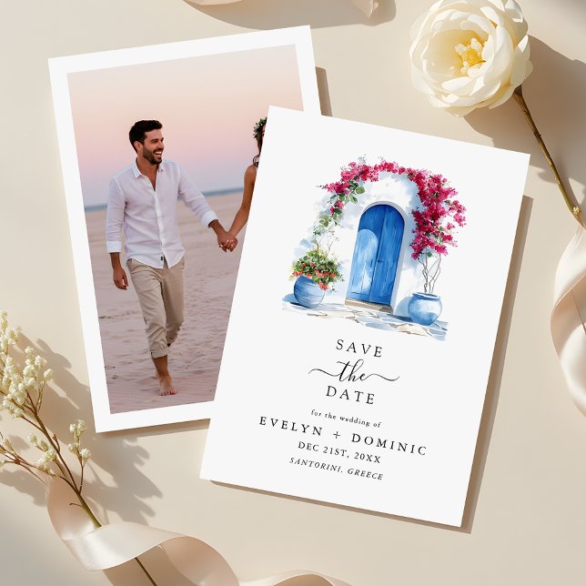 Modern Destination Wedding Bougainvillea Photo Save The Date (Creator Uploaded)