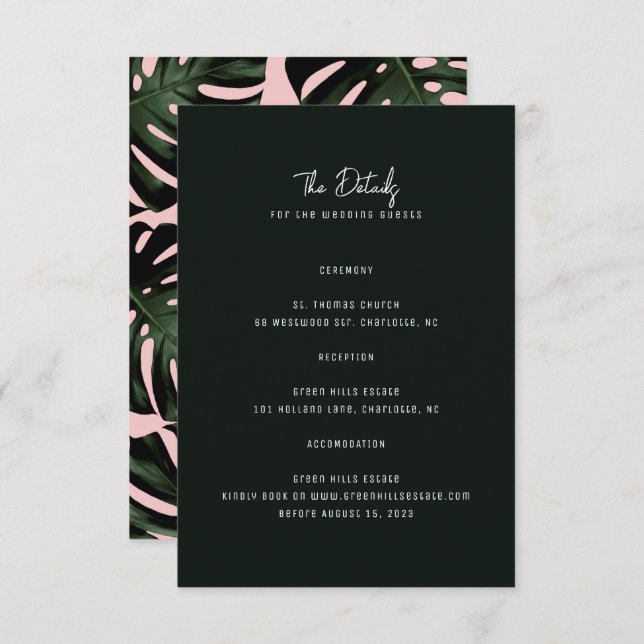 Modern Destination Wedding Enclosure Cards (Front/Back)