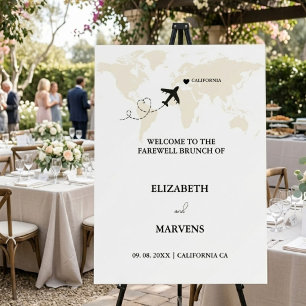 Modern Destination Welcome Wedding Farewell Brunch Foam Board