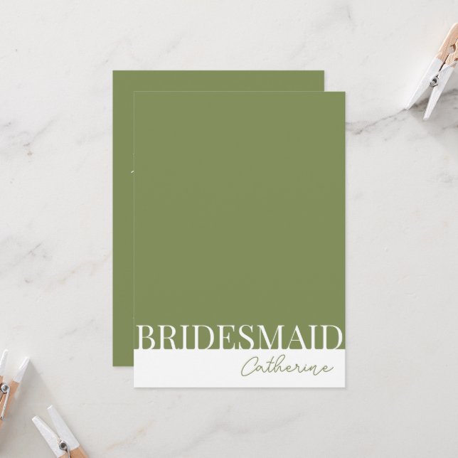 Modern Detailed Bridesmaids Proposal Card (Front/Back In Situ)