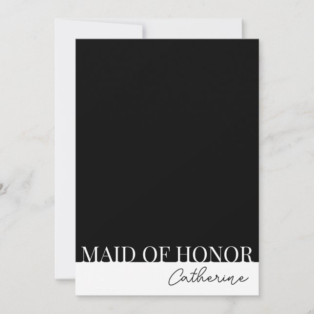 Modern Detailed Maid of Honor Proposal Card (Front)