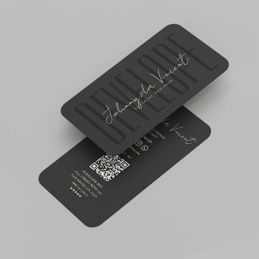 Customizable Modern Developer Black Gold Software Engineer   Business Card