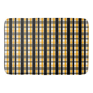 Modern Diagonal Autumn Plaid Pattern Bathroom Mat