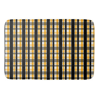 Modern Diagonal Autumn Plaid Pattern Bathroom Mat