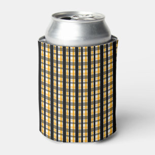 Modern Diagonal Autumn Plaid Pattern Can Cooler
